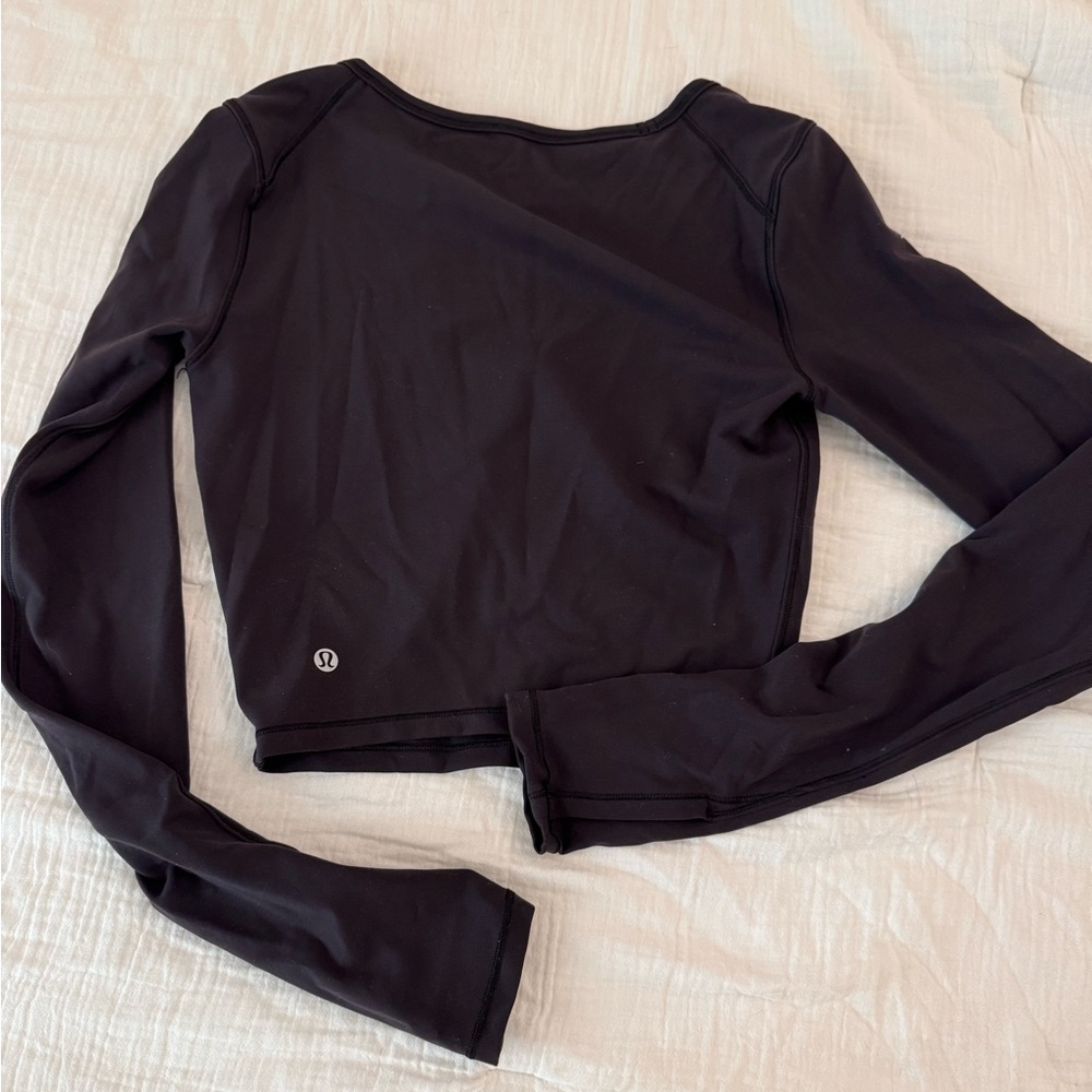 lululemon athletica Black Long Sleeve Crop Top